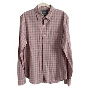 Bonobos Slim Fit Summer Weight Shirt Button Down Pink Grey Plaid Men's Medium